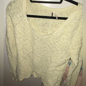Yellow fuzzy free people sweater